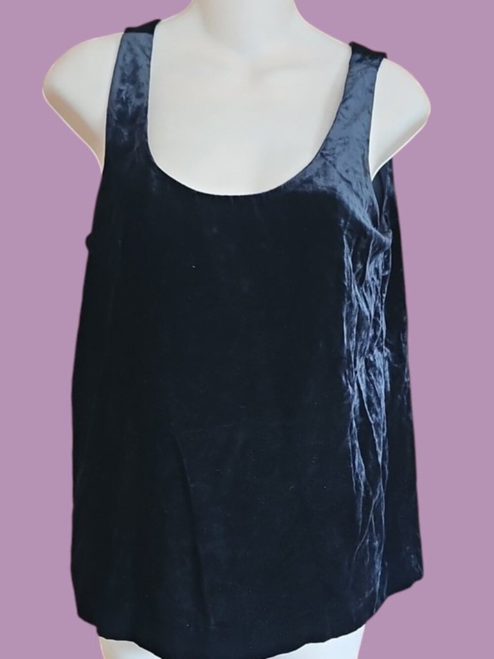 NWT J.Crew Black Velvet Scoop Neck Tank Top Cami Size 4T lined soft camisole